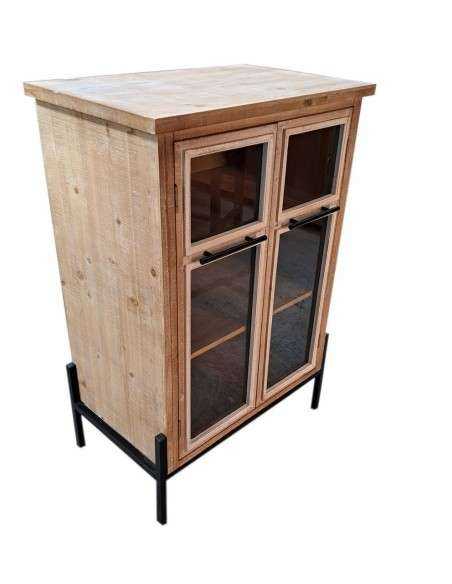 Vetrina industrial legno e ferro H103cm OR483320