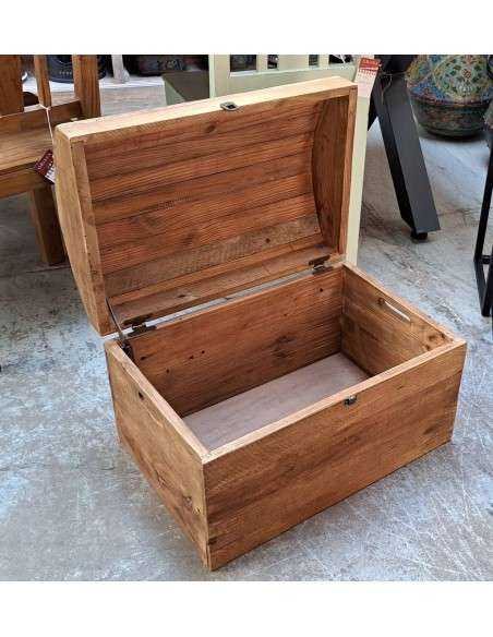 Baule in legno massello anticato 56cm antique wood OR483175A