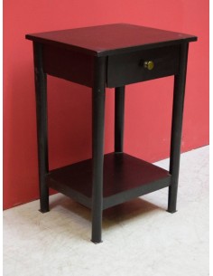 Comodino in legno massello colore nero produzione artigianale TM142N 2
