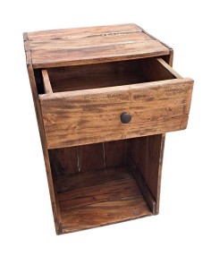 Comodino in legno massello con cassetto tipo cassetta frutta  NNTN176 2