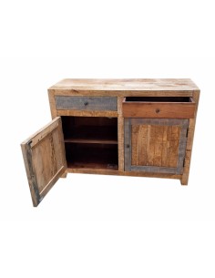 Credenza bassa in massello con due ante e due cassetti | Produzione artigianale dall'India | Misura 115x40x86 cm AGB836 2