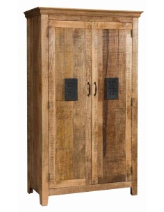 Armadio Rustico in Legno Massello di Mango - Prodotto Artigianale dall'India AGB0374