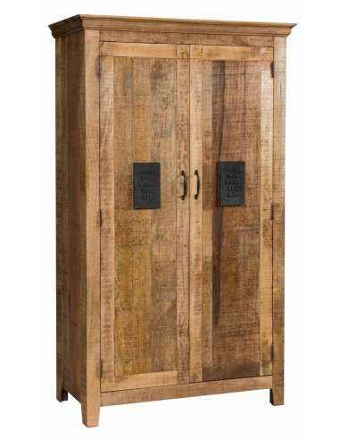 Armadio Rustico in Legno Massello di Mango - Prodotto Artigianale dall'India AGB0374