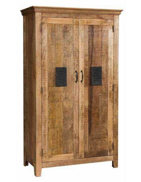 Armadio Rustico in Legno Massello di Mango - Prodotto Artigianale dall'India AGB0374