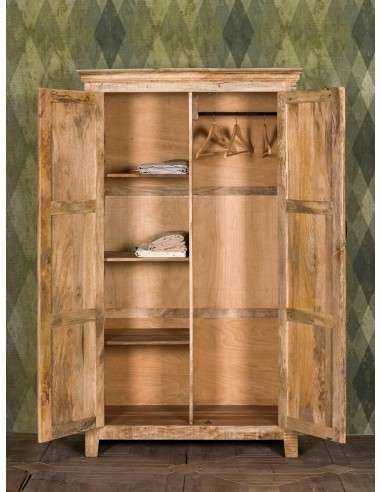 Armadio Rustico in Legno Massello di Mango - Prodotto Artigianale dall'India AGB0374
