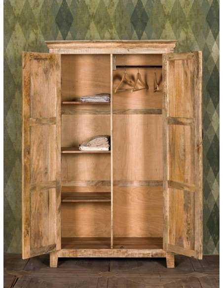 Armadio Rustico in Legno Massello di Mango - Prodotto Artigianale dall'India AGB0374