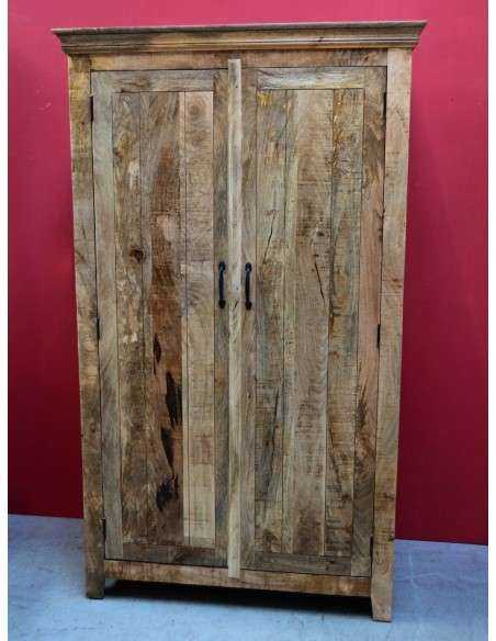 Armadio Rustico in Legno Massello di Mango - Prodotto Artigianale dall'India AGB0374
