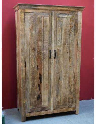 Armadio Rustico in Legno Massello di Mango - Prodotto Artigianale dall'India AGB0374