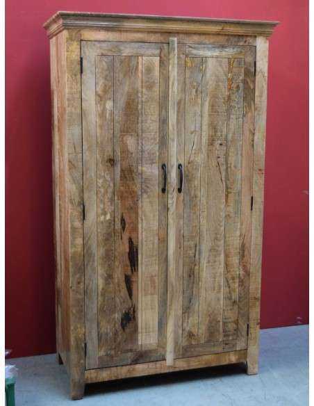 Armadio Rustico in Legno Massello di Mango - Prodotto Artigianale dall'India AGB0374