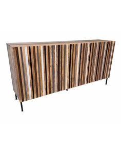 Buffet in legno con ante a listelli colorati | 200x46cm AGA00739