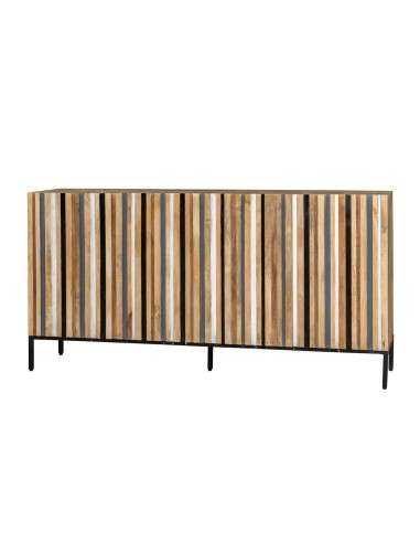 Buffet in legno con ante a listelli colorati | 200x46cm AGA00739