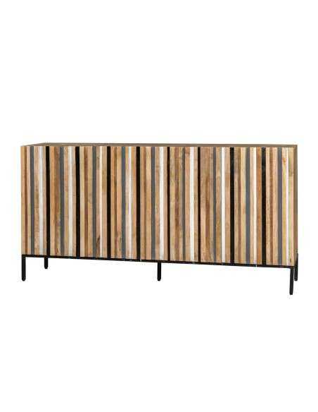 Buffet in legno con ante a listelli colorati | 200x46cm AGA00739