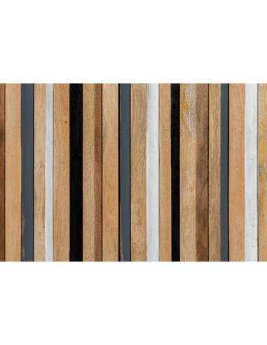 Buffet in legno con ante a listelli colorati | 200x46cm AGA00739