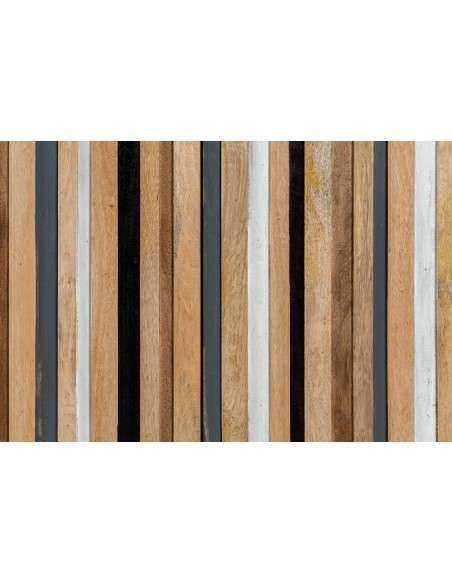 Buffet in legno con ante a listelli colorati | 200x46cm AGA00739