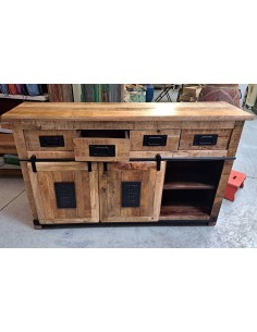 Credenza Rustica Jupiter Ante Scorrevole 7 cassetti 150cm AGB0664 2