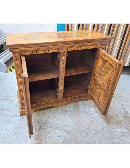 Credenza Etnica in Legno Massello - Elefanti Colorati, Decorazioni  AGB0016