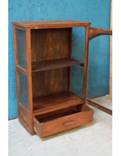 Vetrina stile inglese  in legno di teak epoca coloniale H92cm  tp097