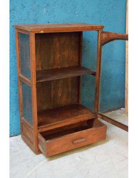 Vetrina stile inglese  in legno di teak epoca coloniale H92cm  tp097