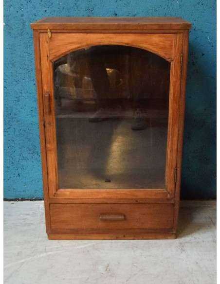 Vetrina stile inglese  in legno di teak epoca coloniale H92cm  tp097