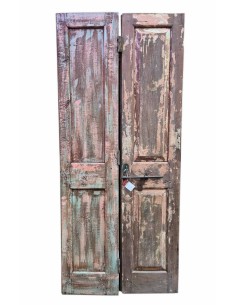 Ante Storiche in Teak Decapato - Eleganza Shabby Coloniale TP134 2