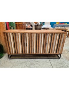 Buffet in legno con ante a listelli colorati | 18x46cm AGA00747
