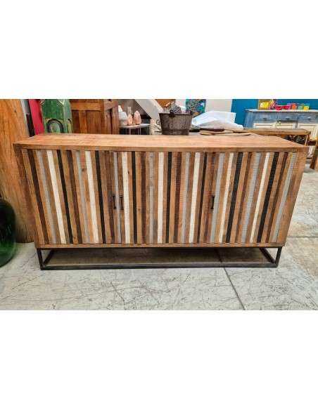 Buffet in legno con ante a listelli colorati | 18x46cm AGA00747
