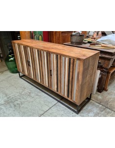 Buffet in legno con ante a listelli colorati | 18x46cm AGA00747 2