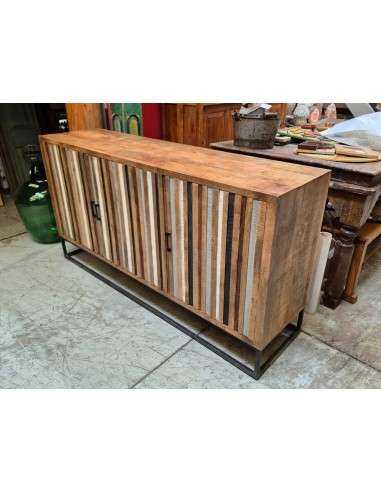 Buffet in legno con ante a listelli colorati | 18x46cm AGA00747