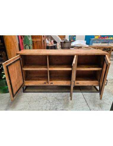 Buffet in legno con ante a listelli colorati | 18x46cm AGA00747