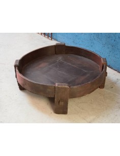 Tavolino Macina Indiano d'Epoca in Teak 77x26hcm TR127