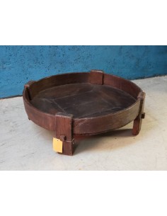 Tavolino Macina Indiano d'Epoca in Teak 77x26hcm TR127 2