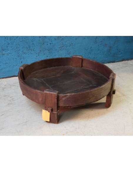 Tavolino Macina Indiano d'Epoca in Teak 77x26hcm TR127