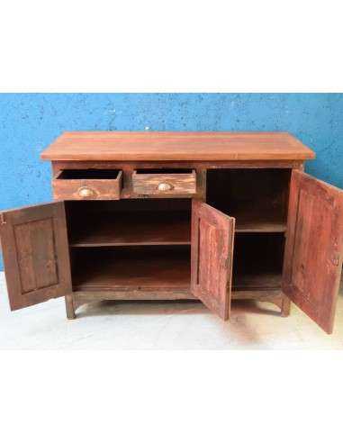 Credenza Bassa Shabby in Legno - Origine Indiana, Epoca Coloniale TR26