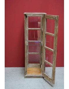 Vetrina espositore a colonna shabby legno sbiancato TR09 2