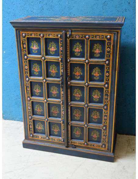 Armadietto Etnico Indiano con Decorazioni Artigianali TR116