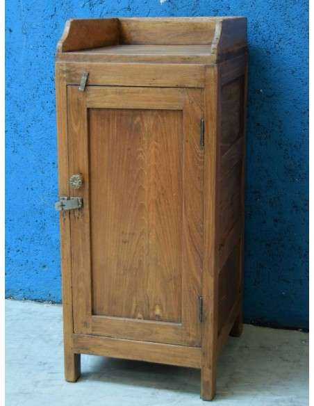 Credenzino / comodino in teak - Epoca Coloniale Indiana TR04
