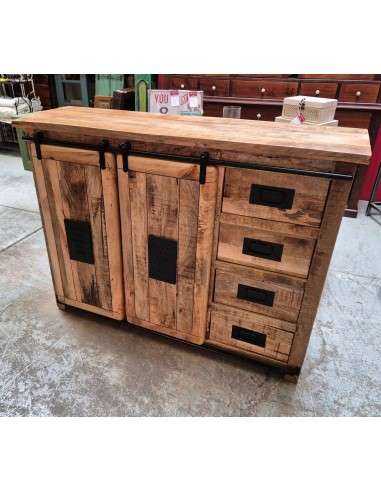 Credenza Jupiter 5 cassetti| Legno Massello Mango | Artigianale AGB0309