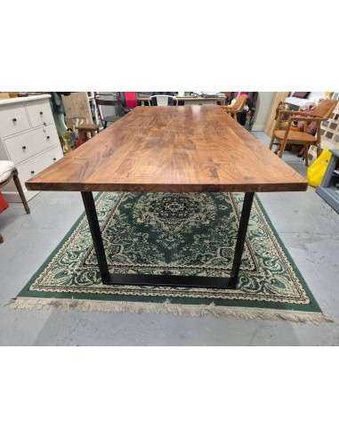 Tavolo industrial in legno massello acacia con gambe a cornice in ferro 240X100cm CX161