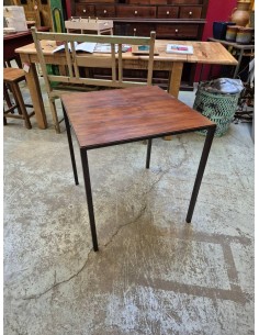 Tavolo industrial in legno massello struttura in ferro battuto grigio antracite CX220 2