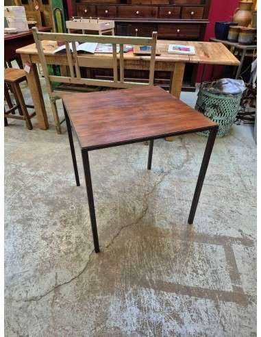 Tavolo industrial in legno massello struttura in ferro battuto grigio antracite CX220