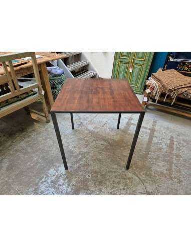 Tavolo industrial in legno massello struttura in ferro battuto grigio antracite CX220