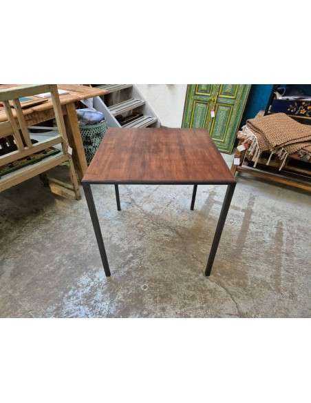 Tavolo industrial in legno massello struttura in ferro battuto grigio antracite CX220