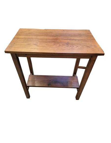 Tavolino in Legno di Teak Coloniale con Ripiano Inferiore CX230