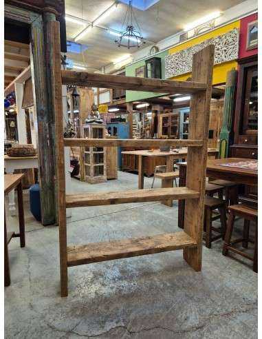 Scaffale Libreria Artigianale con 4 Ripiani in Legno Recuperato CX231