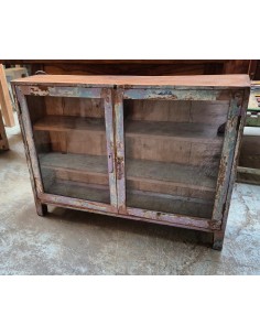 Vetrinetta in legno massello di teak colore lilla VL2505