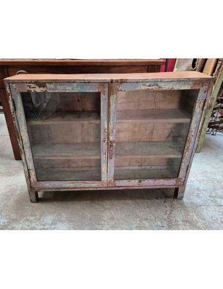 Vetrinetta in legno massello di teak colore lilla VL2505