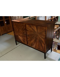 Credenza bassa in legno e ferro - Artigianale indiana, finitura naturale AGB688000898 2