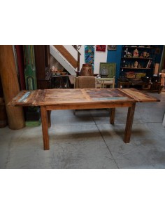 Tavolo recycled allungabile in legno massello - Produzione Artigianale dall'India 150/230cm AGB0688001188 2