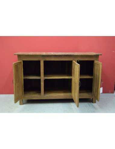 Credenza coloniale bassa in teak naturale – India XX secolo TS085