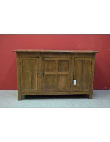 Credenza coloniale bassa in teak naturale – India XX secolo TS085